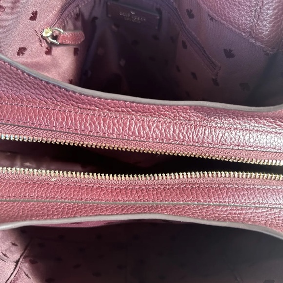 Kate Spade Triple Compartment Shoulder Bag Tote Pebbled Leather - Picture 4 of 6